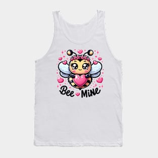 Sweet Buzz: Kawaii Bee & Pink Hearts Tank Top